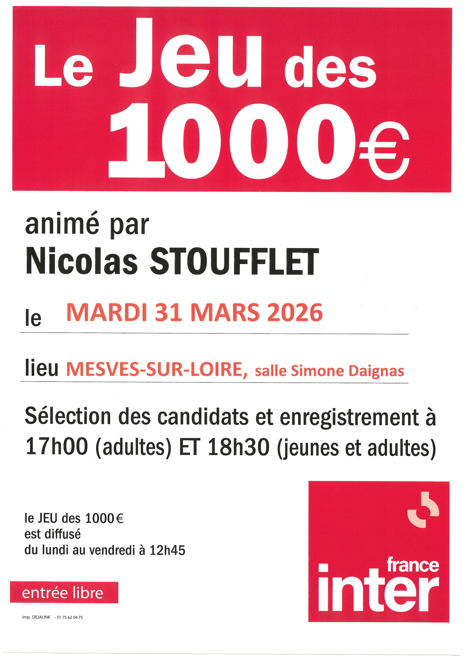 Le Jeu des 1000 euros - France Inter